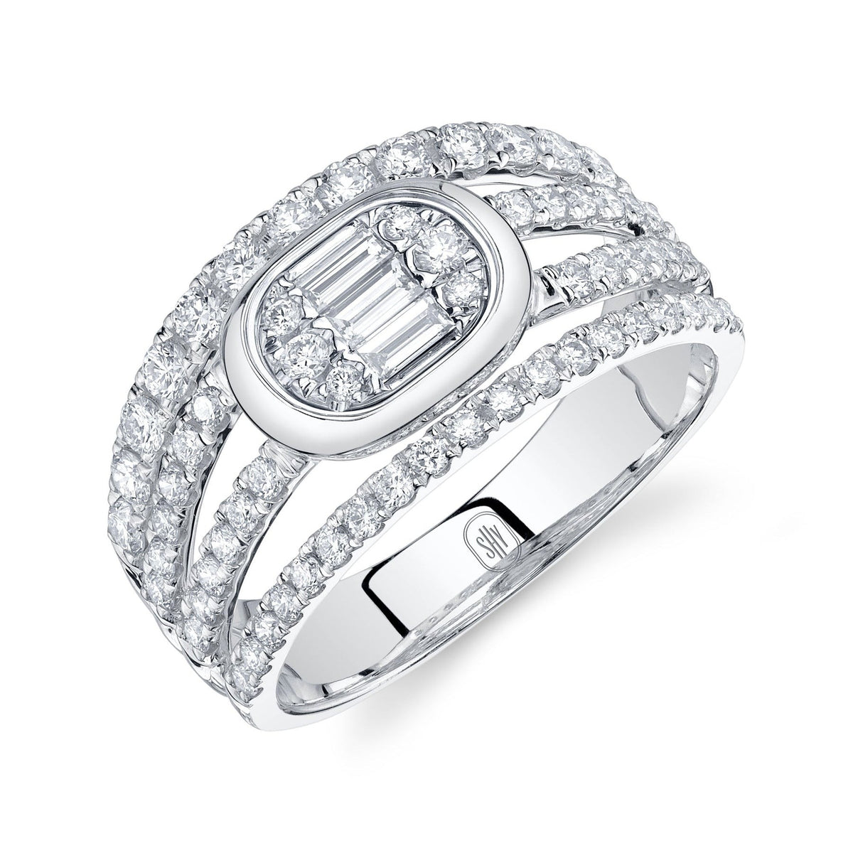 14kW .98cttw Diamond Baguette Ring B22001564V3 - 7
