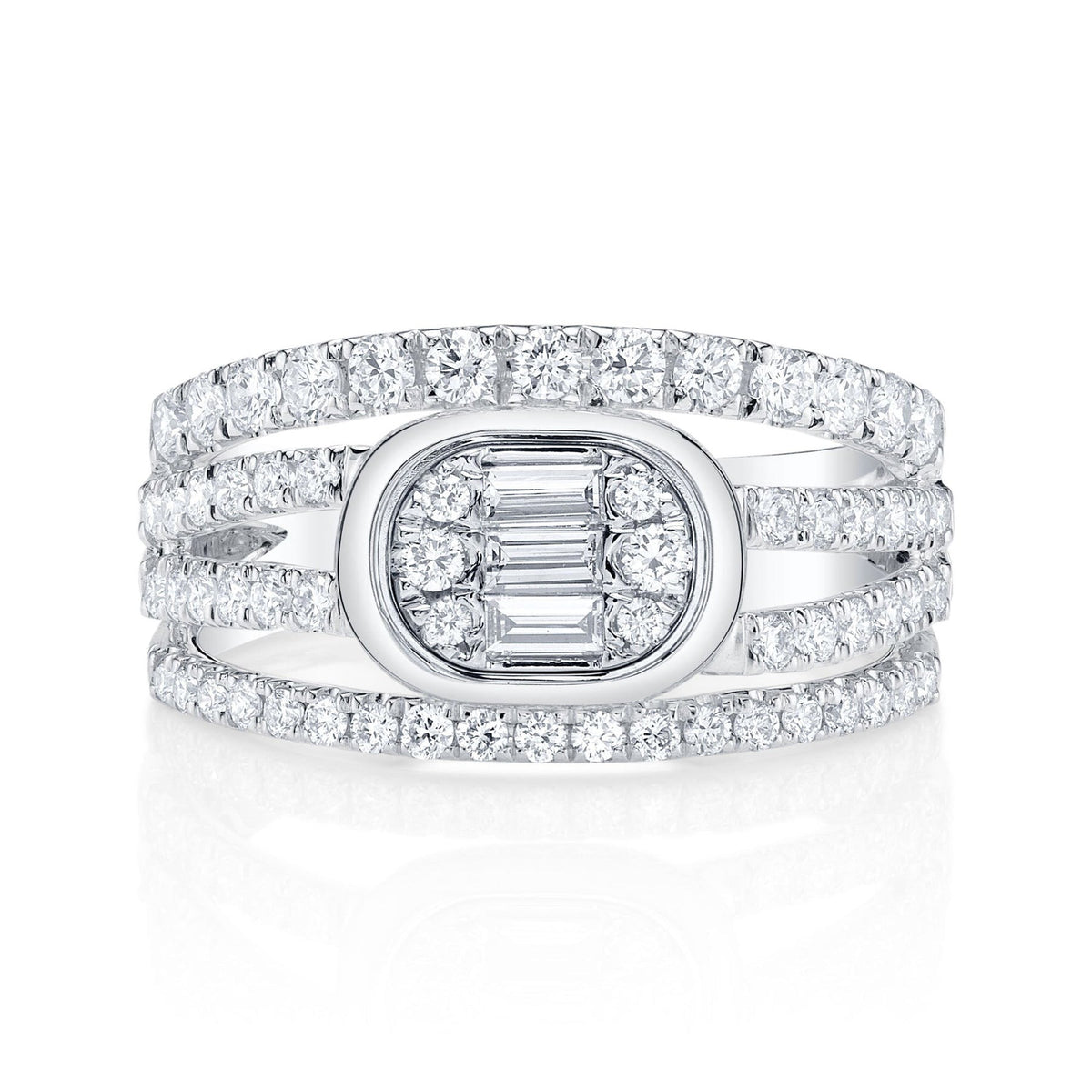 14kW .98cttw Diamond Baguette Ring B22001564V3 - 7