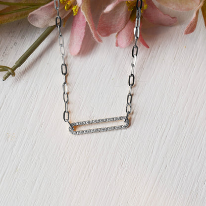 14kW .26cttw Diamond Paperclip Necklace SC55023559 - 18"