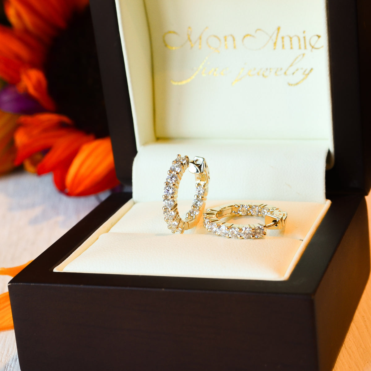 14kY 1.24cttw Diamond Hoop E0045