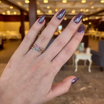 SS/YG .10ct Blue Dia Signature Ring RI16640BLD-7