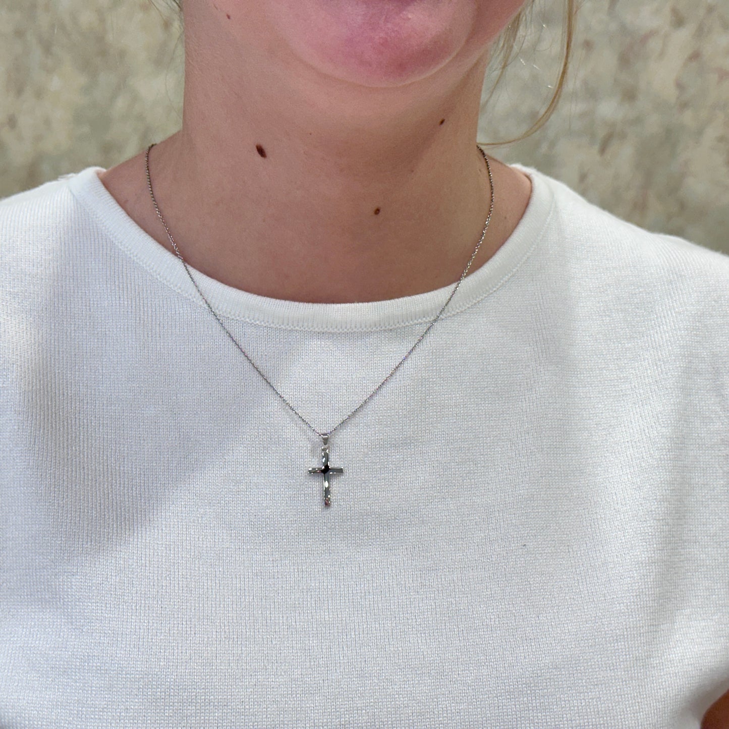 SS 12x19mm Cross Pendant Necklace SNF54MN