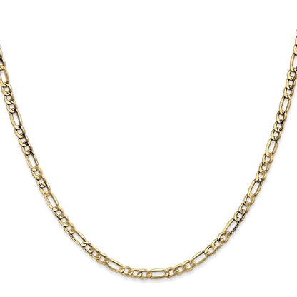 14kY 3.5mm Semi-Solid Figaro Chain BC93-20