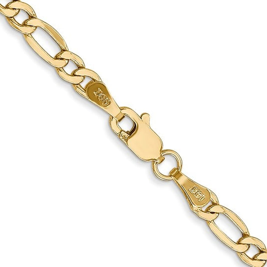 14kY 3.5mm Semi-Solid Figaro Chain BC93-20