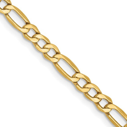 14kY 3.5mm Semi-Solid Figaro Chain BC93-20