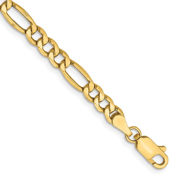 14kY 4.2mm Semi Solid Figaro Brac. BC94-8