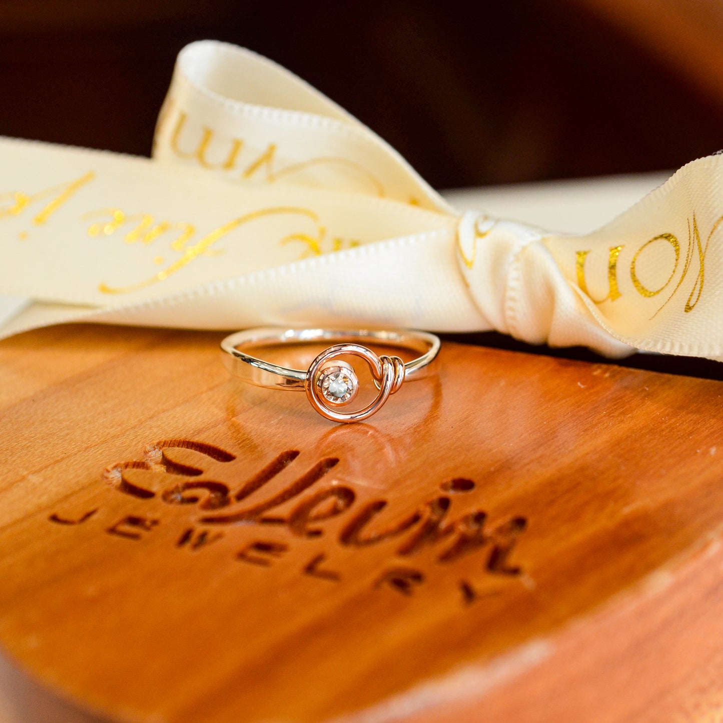 SS/RG .10ct Champagne Dia Saratoga Ring RI34240-7