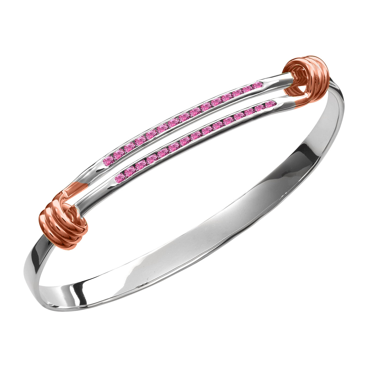 SS/RG .60cttw Pink Sapphire Signature Bracelet BR16642RPS-LM