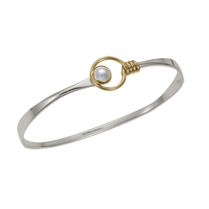 SS/YG Saratoga Bracelet w/ White Pearl BR34142P-LM