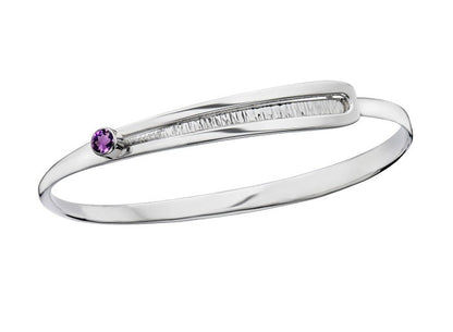SS Amethyst Gem Slide Bracelet BR71012FA-LM