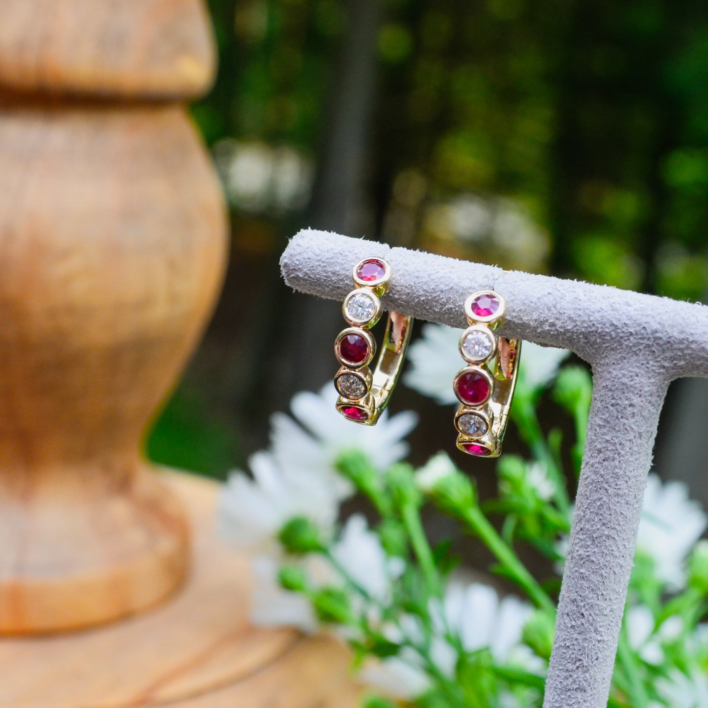 14kY .48cttw Ruby .16cttw Diamond Hoop SC55026667