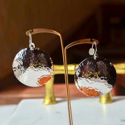 SS Hammered Disc Earring 13957HAM-SS