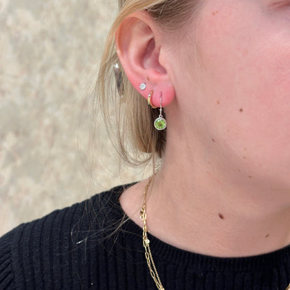SS 6mm Peridot Dangle Earring