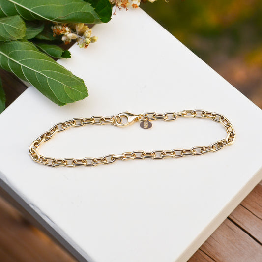 14kY 3.3mm Cable Chain Link Bracelet C19028-07