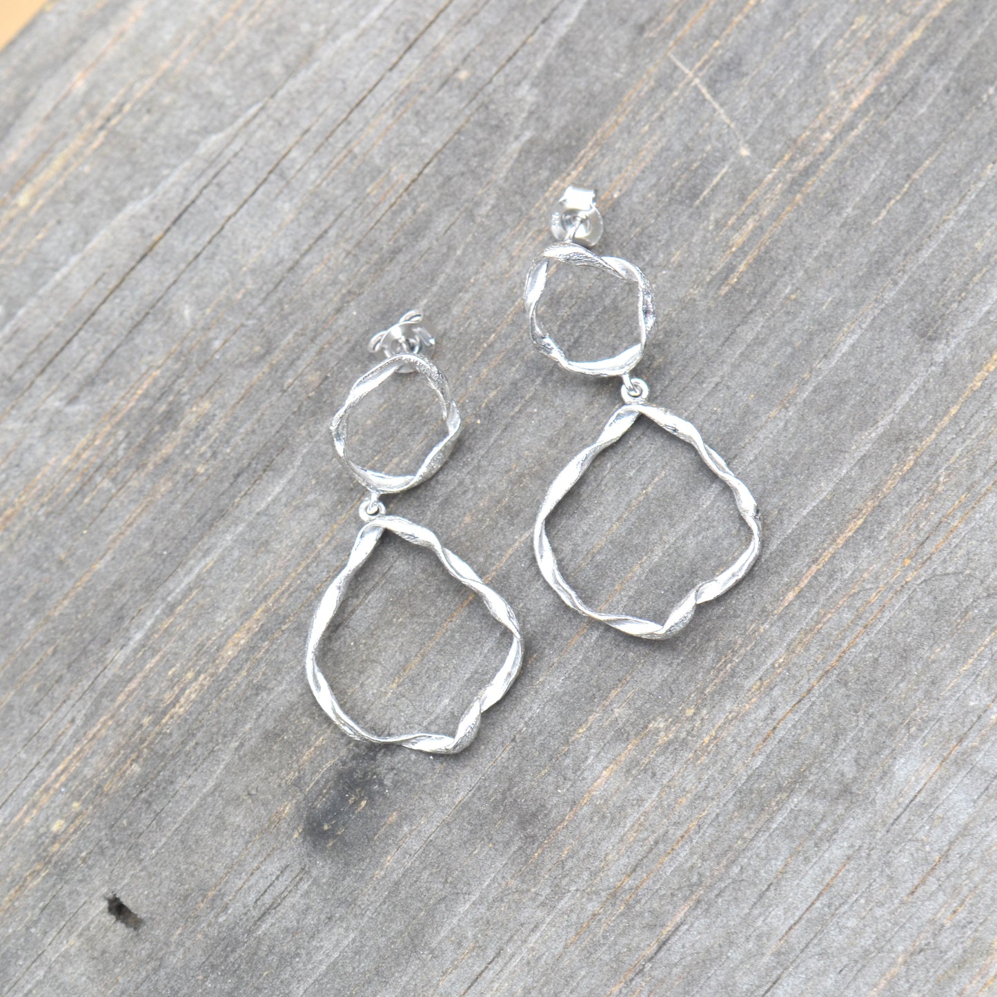 SS Irregular Circle Drop Earring PE129- 2326