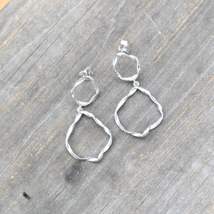 SS Irregular Circle Drop Earring PE129- 2326