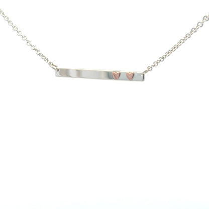 SS 2 Heart Bar Necklace NE16011HR2