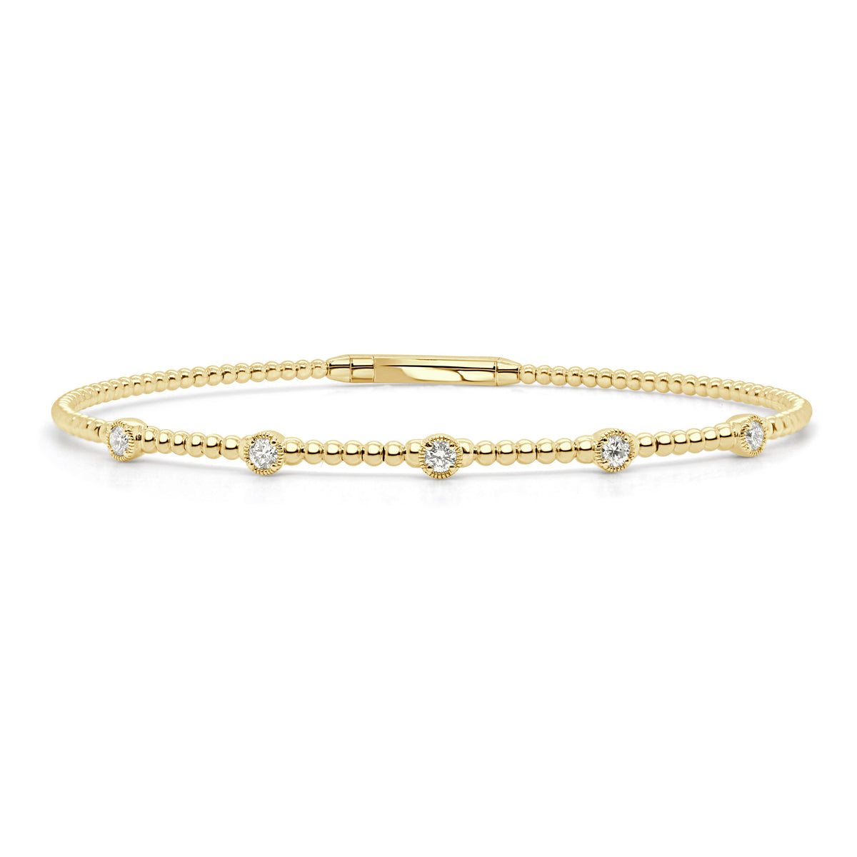14kY .25cttw Diamond Bezel Flexible Bracelet CB397 - Y