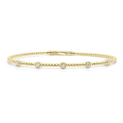14kY .25cttw Diamond Bezel Flexible Bracelet CB397 - Y
