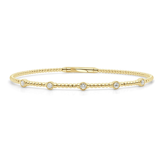 14kY .25cttw Diamond Bezel Flexible Bracelet CB397 - Y