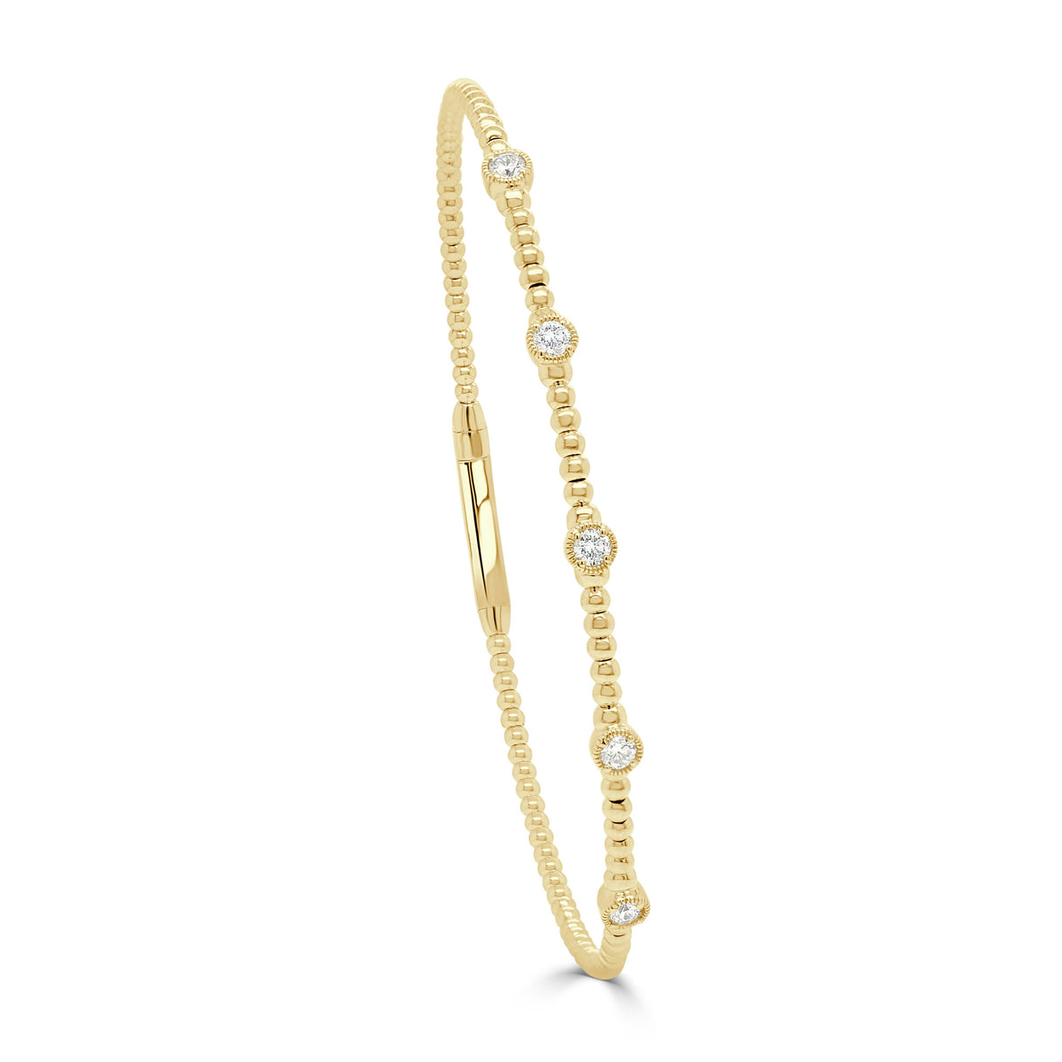 14kY .25cttw Diamond Bezel Flexible Bracelet CB397 - Y