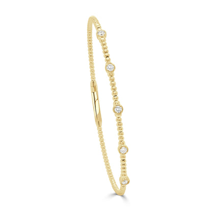 14kY .25cttw Diamond Bezel Flexible Bracelet CB397 - Y