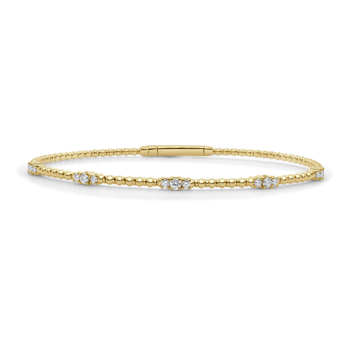 14kY .35cttw Diamond Station Flexible Bracelet CB452 - Y