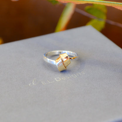 SS/YG Love Knot Ring RI68040-7