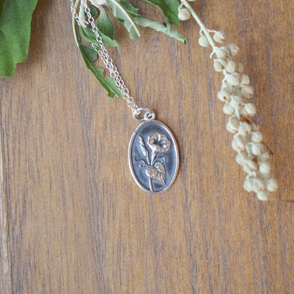 SS Morning Glory Flower Necklace 65906018 - 18.5"