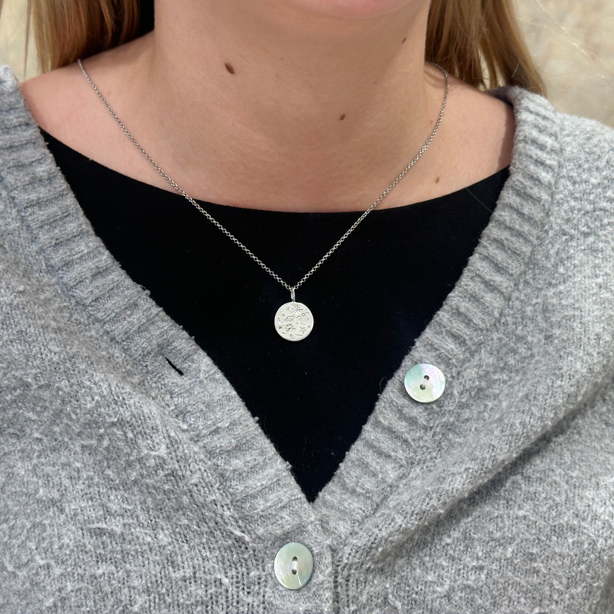 SS Planetarium Blue Topaz Necklace CG20 - 6903/HBT