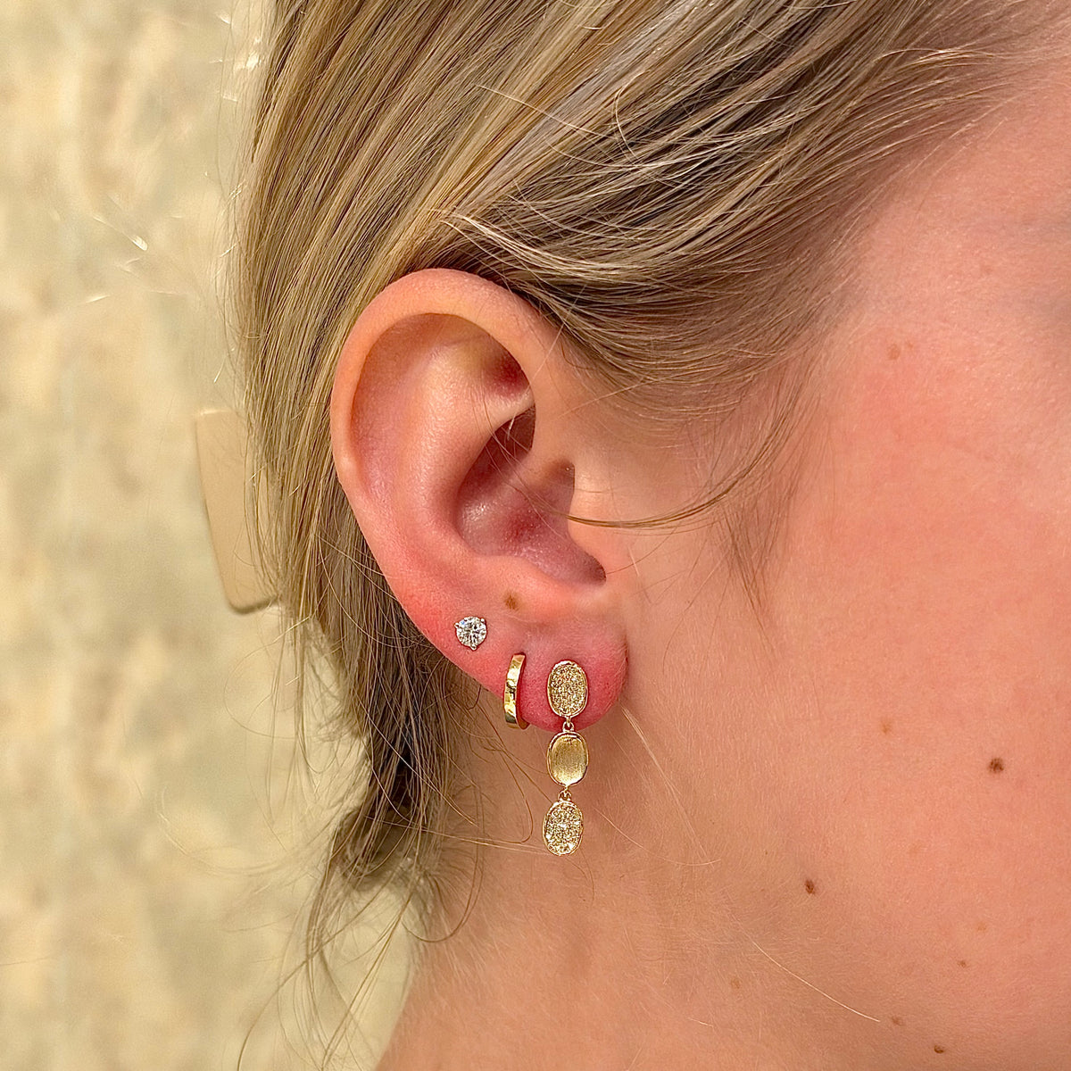 14kY .21cttw Diamond Pavé Matte Earring SC55004887V4