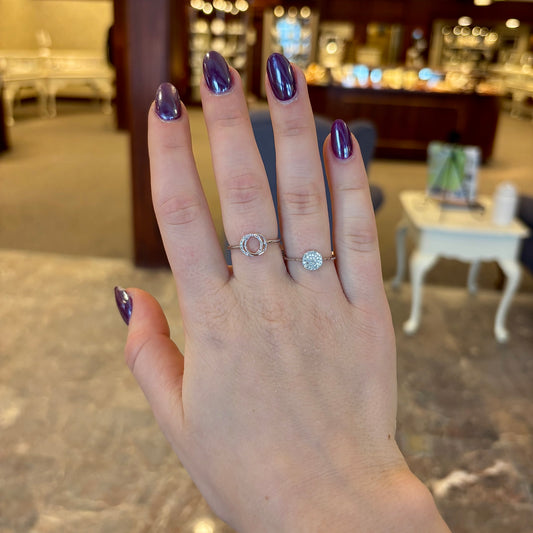 14kW .07cttw Diamond Love Knot Circle Ring SC55027232