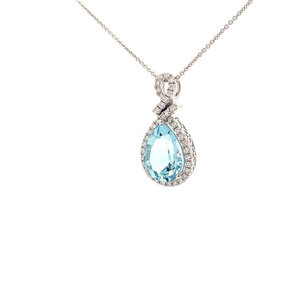 14kW 3.47ct Aquamarine .33cttw Diamond Pendant MAP17065CAQ