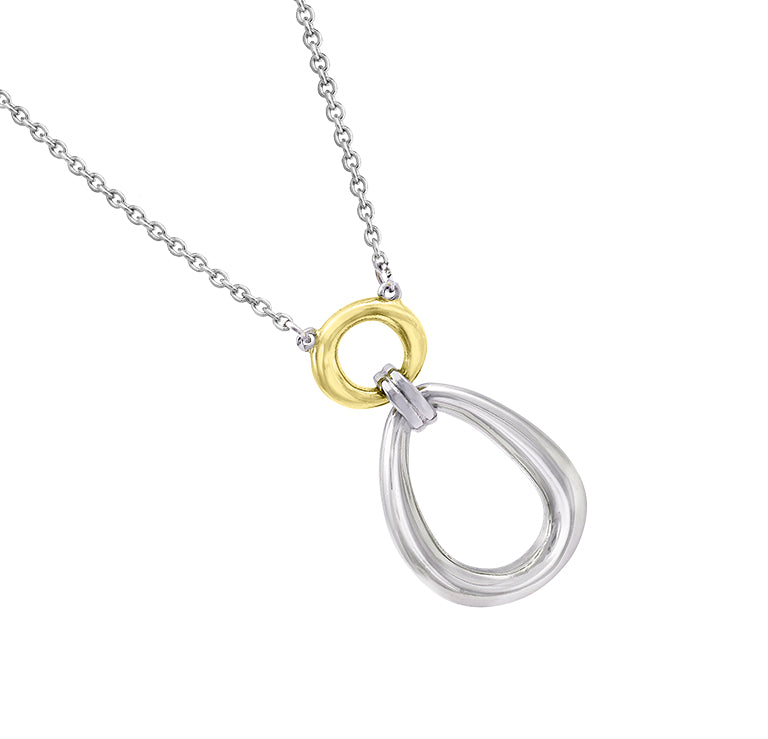 SS/18k Vermeil Double Drop Necklace CL20 - 8546/O