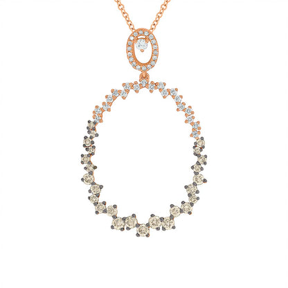 14kR .91cttw White & Champagne Diamond Necklace COR36213712