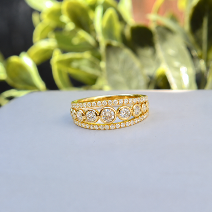 14kY .98ct Diamond Bezel Ring SC55023224V2