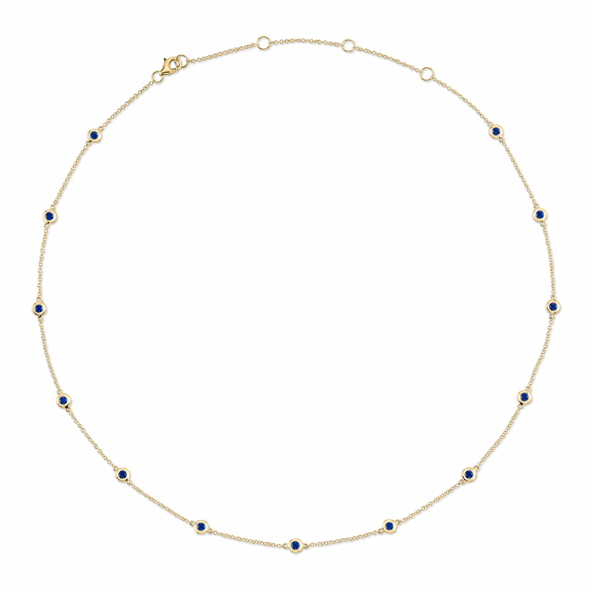 14kY .41cttw Sapphire Station Necklace SC55023794