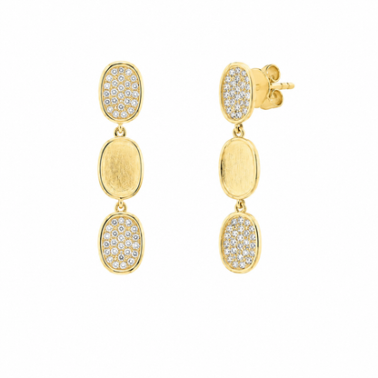 14kY .21cttw Diamond Pavé Matte Earring SC55004887V4