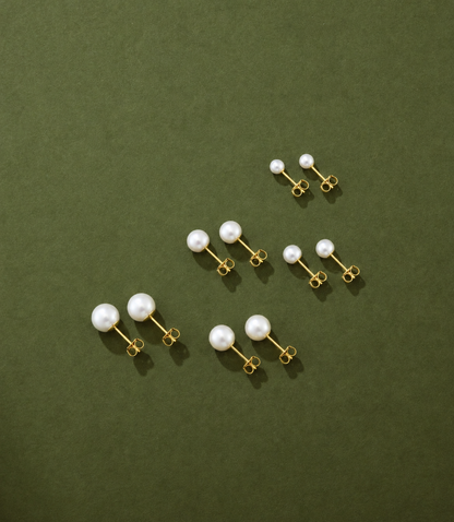 14kY Freshwater Pearl Stud 927524/FW - 4mm