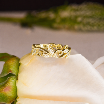 14kY .09cttw Diamond Floral Band LR4593Y45JJ-7