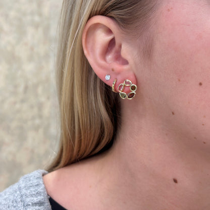 18k Vermeil Tourmaline Flower Stud PE29 - 057/OTU