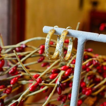 14kY .59cttw Diamond Confetti Hoop AE70141D - 201Y