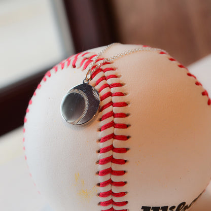 SS Engravable Baseball Necklace 88793-16-18