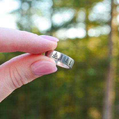 SS Tree Line Ring - 7.5