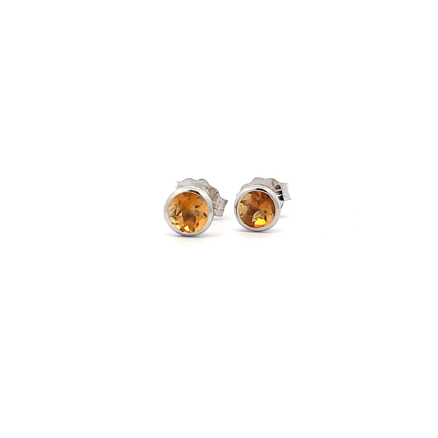 14kW 4mm Citrine Bezel Stud