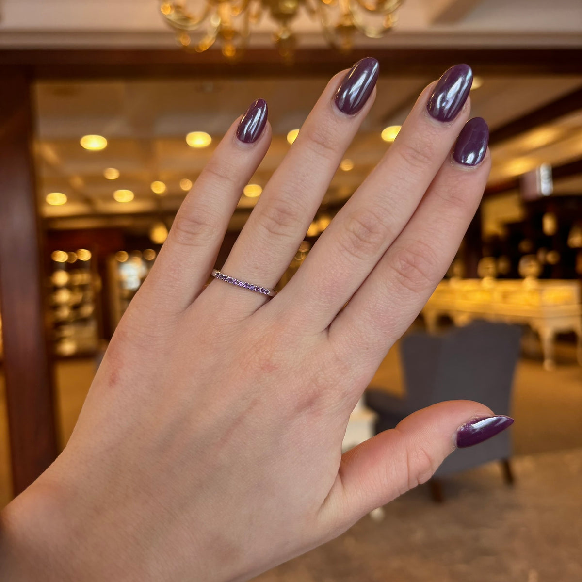 SS Stackable Pink Tourmaline Ring 689237