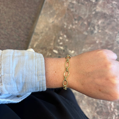 14kY Italian Cable Link Chain Bracelet GC19081-0725