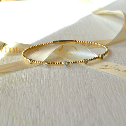14kY .25cttw Diamond Bezel Flexible Bracelet CB397 - Y
