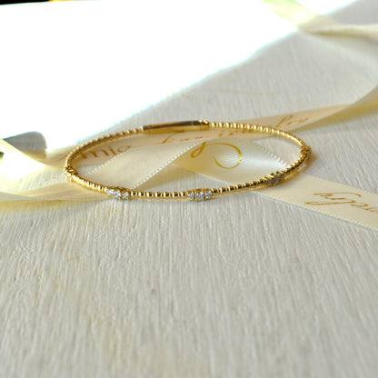 14kY .35cttw Diamond Station Flexible Bracelet CB452 - Y
