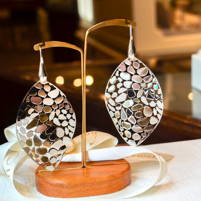 SS Mosaic Leaf Dangle Earring SEU99EE